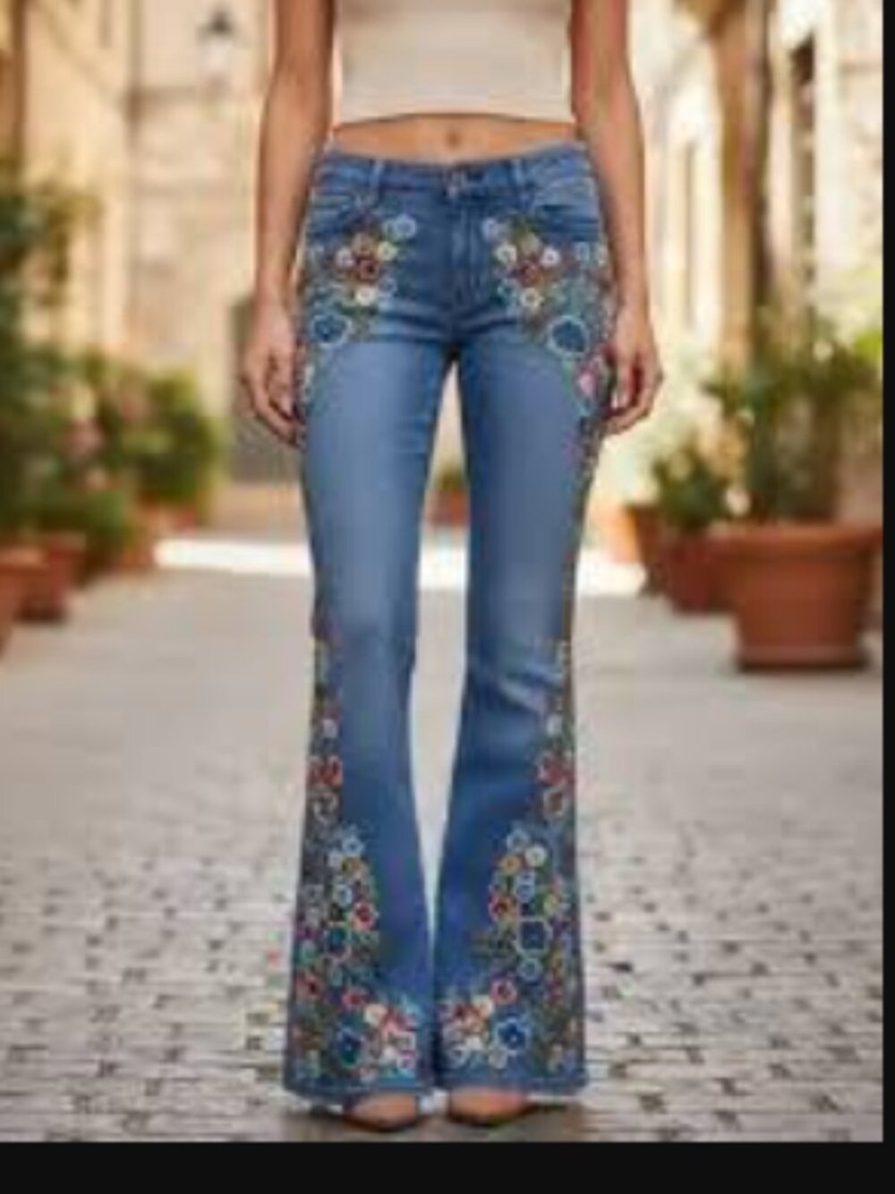 Alice + Olivia Amazing Floral Embroidered Jeans